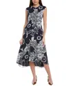 Reiss Becci Floral Midi Dress In Blue