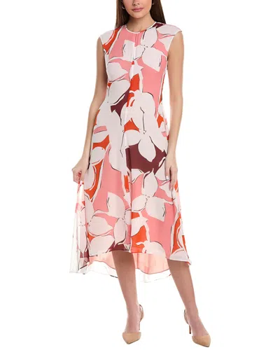 Reiss Becci Floral Midi Dress In Red