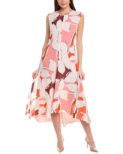 Reiss Becci Floral Printed Midi Dress In Red