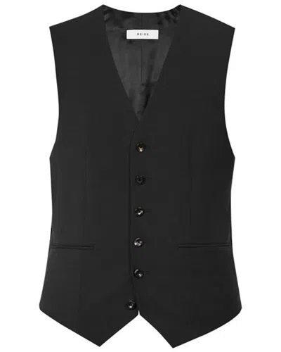 Reiss Belief Wool-blend Vest In Black