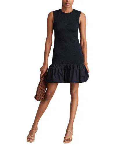 Reiss Belinda Shirred Detail Shirtdress In Blue