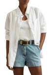 Reiss Belle Linen Button-up Shirt In White