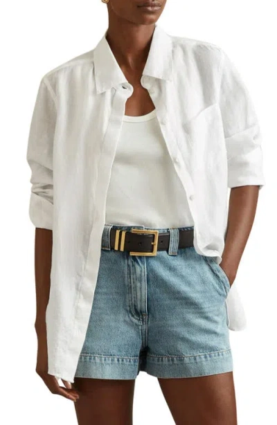 REISS REISS BELLE LINEN BUTTON-UP SHIRT