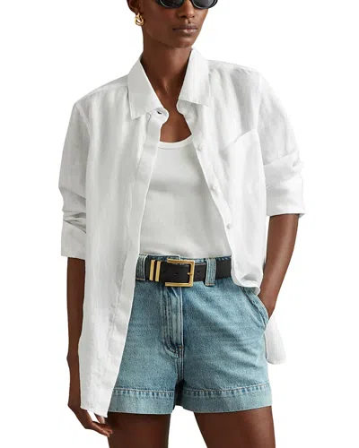 Reiss Belle Linen Shirt In White