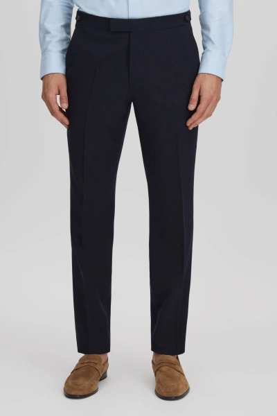 Reiss Navy Slim Fit Side Adjuster Trousers