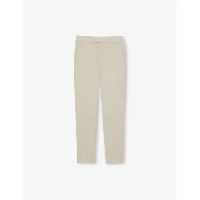 Reiss Kids' Belmont Straight-leg Slim-fit Stretch-woven Trousers 3-9 Years Ston In Neutral