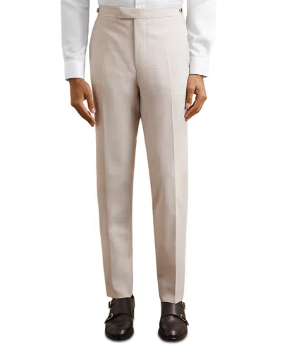 Reiss Belmont Textured Weave Slim Fit Suit Pants In Neutral