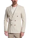 Reiss Mens Stone Belmont Slim-fit Stretch Woven-blend Blazer In Beige