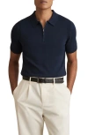 Reiss Berkley Slim Fit Quarter Zip Knit Polo Shirt In Navy