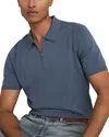 Reiss Berkley Slim Fit Quarter Zip Knit Polo Shirt In Airforce Blue