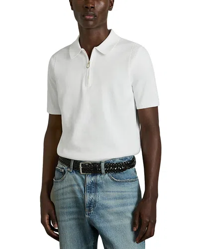 REISS BERKLEY SLIM FIT QUARTER ZIP KNIT POLO SHIRT