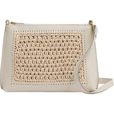 Reiss Bernice Woven Crossbody Bag In White