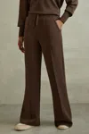 Reiss Chocolate Wide Leg Joggers In Chocolate
