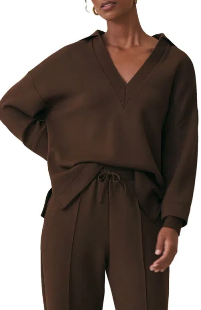 Reiss Bernie Crop Sweatshirt In Brown