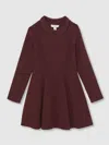 Reiss Berry 9-13 Yrs Embellished Collar Knitted Dress In Purple