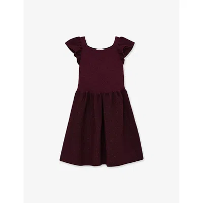 REISS BERRY GINNY GLITTERED STRETCH-WOVEN DRESS 9-13