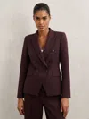 Reiss Berry Petite Double-breasted Suit Blazer In Purple