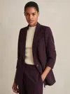 Reiss Berry Petite Tailored Single Breasted Suit Blazer In Brown