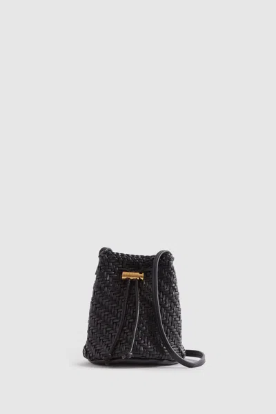 Reiss Berti - Black Berti Woven Leather Bucket Bag