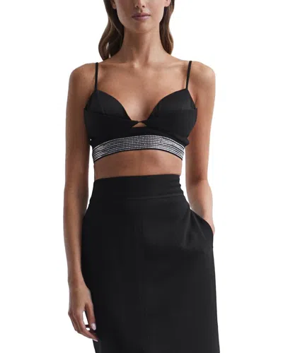 Reiss Beth Embellished Bra Top In Black