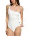 Reiss Bethany Asymmetric One Piece Swimsuit In White
