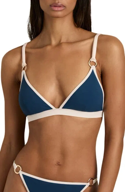 Reiss Bianca Bikini Top In Blue/white