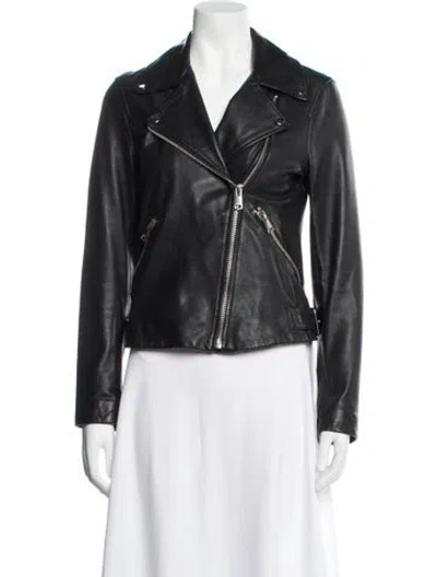 Pre-owned Reiss Biker Jacket In Black