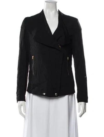 Pre-owned Reiss Biker Jacket In Black