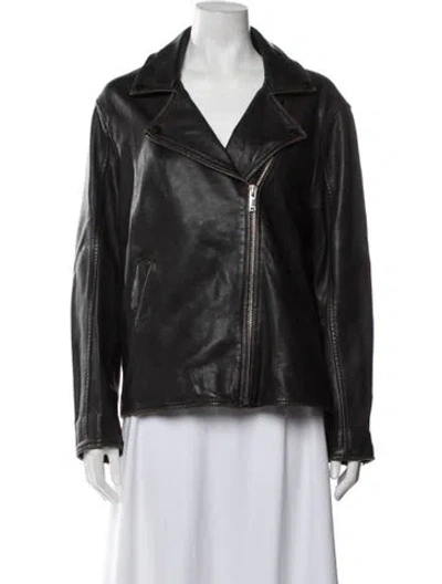 Pre-owned Reiss Biker Jacket In Black