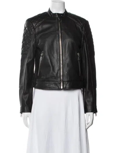 Pre-owned Reiss Biker Jacket In Black