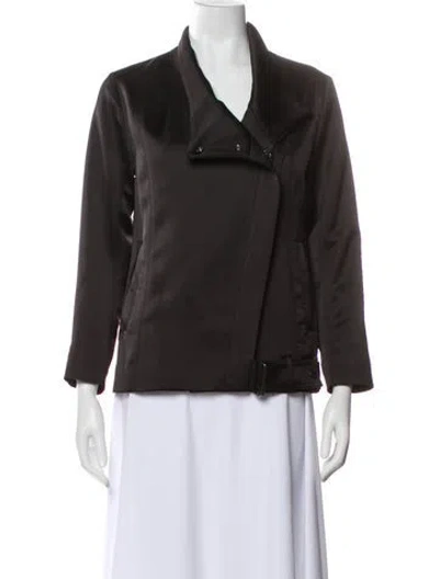 Pre-owned Reiss Biker Jacket In Gray