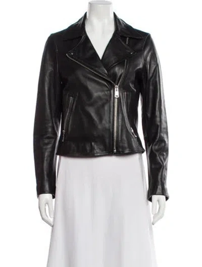 Pre-owned Reiss Biker Jacket In Gray