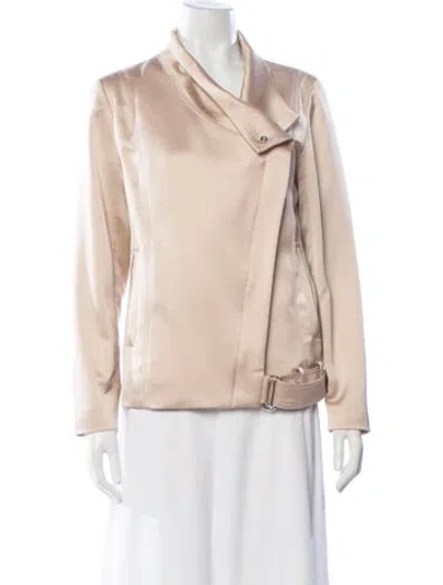 Pre-owned Reiss Biker Jacket In Neutral