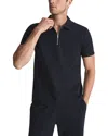 Reiss Billy 1/2-zip Textured Polo In Black