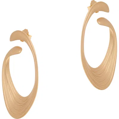 Reiss Birdie Brushed Twist Loop Earrings In Gold