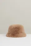 Reiss Biscuit Faux Fur Bucket Hat In Biscuit