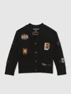 Reiss Black 13-14 Yrs Batman | Badge Cardigan In Black