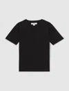 Reiss Black 13-14 Yrs Cotton Crew-neck T-shirt