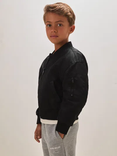 REISS REISS BLACK FINN 9-13 YRS ROYAL BALLET BOMBER JACKET UNISEX FIT