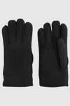 Reiss Black Agon Shearling Gloves