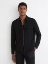 Reiss Black Technical Zip-through Overshirt