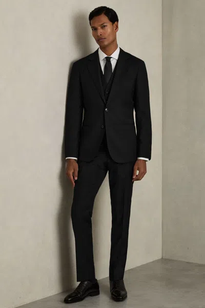 Reiss Black Slim-fit Wool Suit Trousers