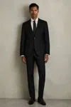Reiss Black Slim-fit Single Breasted Wool Suit Jacket