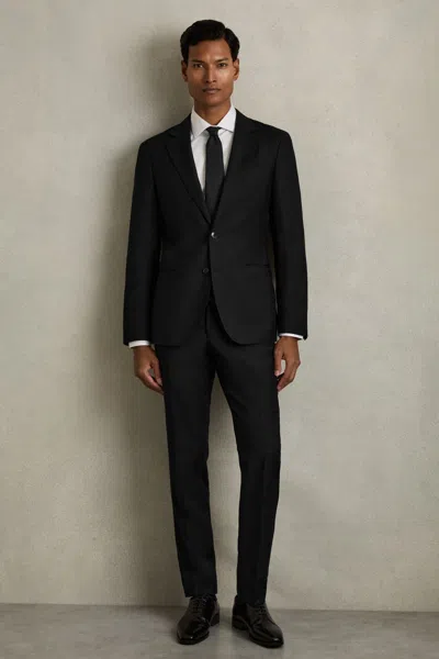 Reiss Black Slim-fit Single Breasted Wool Suit Jacket