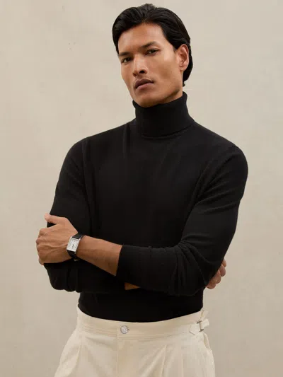 Reiss Black Atelier 100% Cashmere Roll-neck Jumper