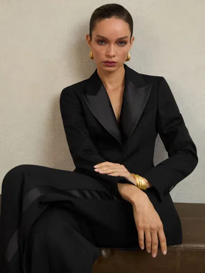 Reiss Black Atelier Single-breasted Tuxedo Blazer