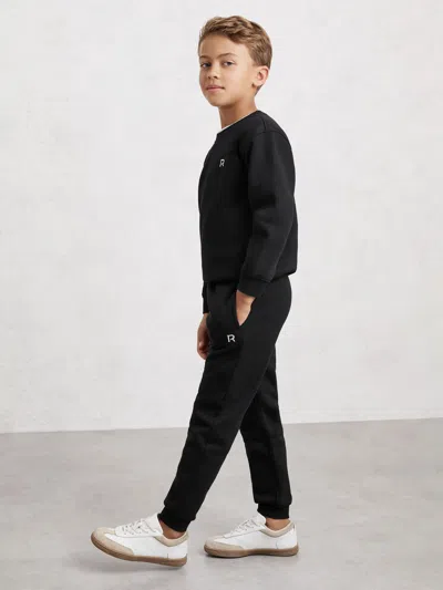 Reiss Black Avery Top & Joggers Set