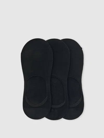 Reiss Black 3 Pack Invisible Trainer Socks Cotton-blend