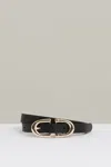 Reiss Bailey Women's Black Leather Horseshoe Belt