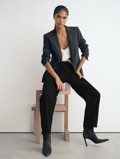 Reiss Black Barrel-leg Jeans